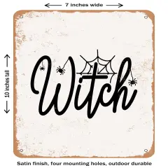 DECORATIVE METAL SIGN - Witch - Vintage Rusty Look