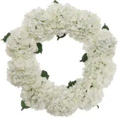2-Pack: 24" White Hydrangea Wreath with Grapevine Ring Floral Home by Artificial Flowers