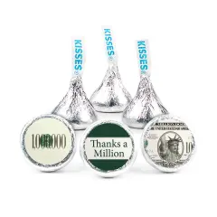 90 Pcs Thank You Candy Favors Thanks a Million Milk Chocolate Hershey's Kisses (1lb) - No Assembly Required - By Just Candy
