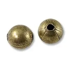 Bead 6mm Antique Brass Plated (10-Pcs)