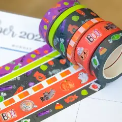 Halloween Candy Orange & Black Treats Washi Tape Set (#W018)