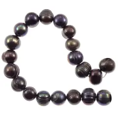 Freshwater Potato Pearl Peacock Black 8-9mm (16" Strand)