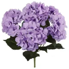 Artificial 20" Hydrangea Bush Lavender- 14 Heads, 4 Pieces Set - Premium Faux Silk Flowers for Home Decor, Wedding, & Events