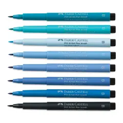 Faber-Castell Pitt Artist Pens - The Blues, Set of 7, Brush Nib