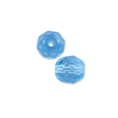 Czech Fire Polished Glass Round Beads 6mm Aqua (Package of 25)