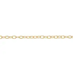 JewelrySupply Crimped Oval Link Cable Chain 3mm Gold Plated (Foot)