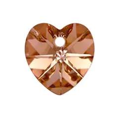Preciosa Crystal Heart Pendant 10mm Crystal Capri Gold (Package of 5)