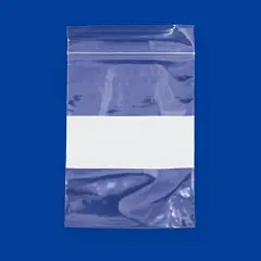Clear Plastic Reclosable Zipper Bags 3x4 W/White Block (Package of 100)