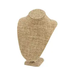 Necklace Bust Jewelry Display 7-1/2" Tall Burlap - Jewelry Display Stand