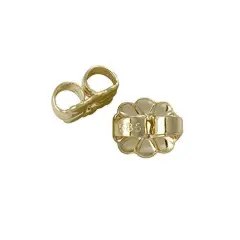 JewelrySupply Ear Back Heavy 14 Karat Solid Yellow Gold (1 Pair of 14KT Gold Earring Backs)