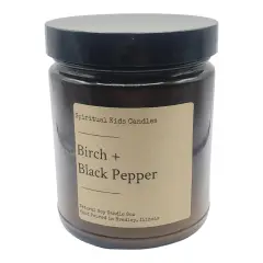 Birch & Black Pepper Soy Candle 8oz 35-40 Hours Hand Poured with All Natural Soy wax and Fragrant/Essential Oils!