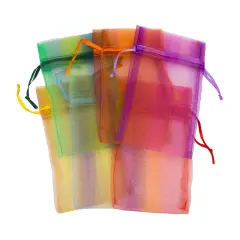 Organza Pouch Medium Stripes Mix (Package of 12)