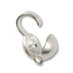 JewelrySupply Bead Tip Clamshell Silver Plated (10-Pcs)