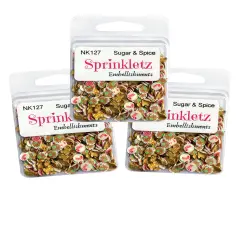 Buttons Galore Sprinkletz Embellishments for Crafts, Tiny Polymer Clay Shapes & Unique Designs - Sugar and Spice 3 Pack
