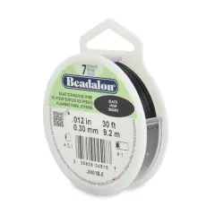 Black Beadalon Beading Wire .012" Thickness 7 Strand (30 Feet)