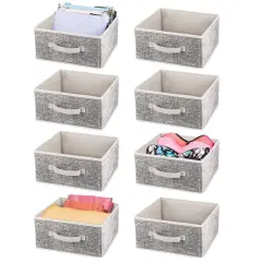 mDesign Soft Fabric Closet Organizer Box with Pull Handle