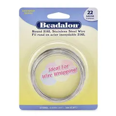 Beadalon Stainless Steel Wire Round 22 Gauge (33 Feet)