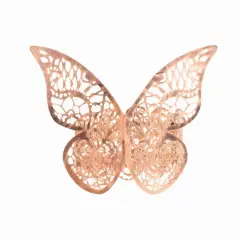 12 Laser Cut Butterfly Napkin Rings Rose gold