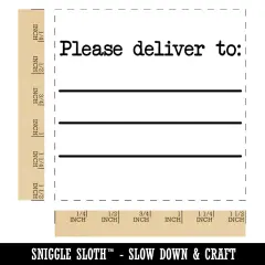 Please Deliver To with Blank Lines Self-Inking Rubber Stamp Ink Stamper Red