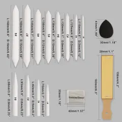 38 Pieces Sketch Drawing Tools - Blending Stumps and Tortillions Set Blending Tools with Art Sketch Wipe Scrapers,Rub Sponge,Kneaded Eraser and Sandpaper Sharpeners