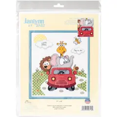 Janlynn Counted Cross Stitch Kit 11"X14"-Animal Fun Ride