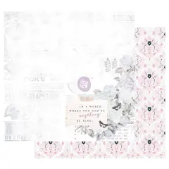 Prima Marketing Inc Prima Marketing Poetic Rose Foiled Double-Sided Cardstock 12"x12"-Kindness Takes Over 655350849085