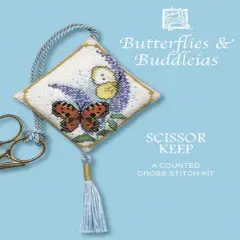 Butterflies and Buddleia Scissor Keep - Cross Stitch Kit Multicolor