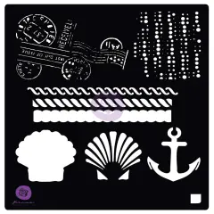 Prima Marketing Inc 6x6 Stencil: French Riveria Anchor & Shell 655350585037