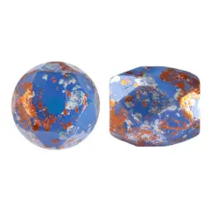 Baros Par Puca&reg; Czech glass bead, Frost Blue Lagoon Tweedy, 10 grams