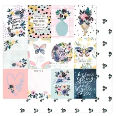 Spring Abstract Collection 12x12 sheet - Happiness Blooms - 10 sheet 12"x12" w foil details paper