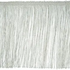 10 Yards of 6" Glitter Chainette Fringe Trim | 10 yard cut Metallic Silver