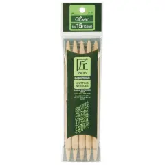 Takumi Bamboo Double Point Knitting Needles 7" 5/Pkg-Size 15/10mm