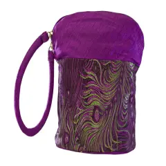 HiyaHiya Small Project Bag for Knit and Crochet - Purple Feather Multicolor