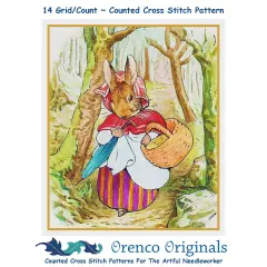 Beatrix Potter Mrs Rabbit Goes Market Counted Cross Stitch Chart Pattern