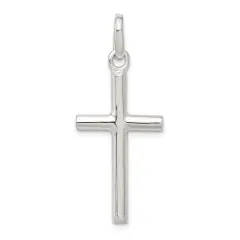 Sterling Silver Cross Charm Religious Jewelry 33mm x 15mm