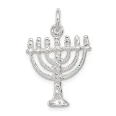 Sterling Silver Menorah Charm Jewerly 22mm x 17mm