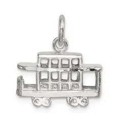 Sterling Silver Trolley Charm Jewelry San Francisco 14mm x 18mm