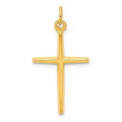 Sterling Silver Gold Plated Cross Charm Jewerly 27mm x 14mm