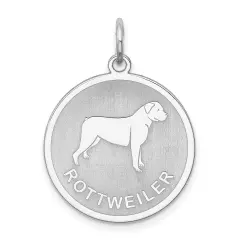 Sterling Silver Rottweiler Disc Charm Pendant Jewelry 26mm x 19mm