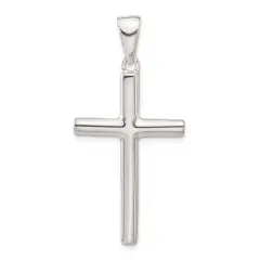 Sterling Silver Cross Charm Religious Jewelry 44mm x 23mm