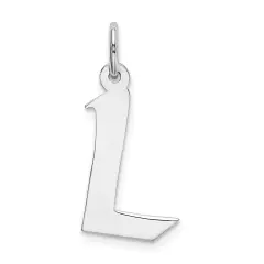Sterling Silver Medium Artisian Block Initial L Charm Jewerly 21mm x 13mm