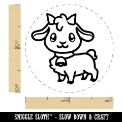 Darling Goat Farm Animal Self-Inking Rubber Stamp for Stamping Crafting Planners Orange