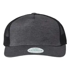 LEGACY&reg; Five-Panel Trucker Cap Black/ Black