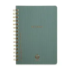 DesignWorks Ink Twin Wire Bound Crest Notebook - Juniper, 6" x 8-1/4"