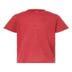Tultex&reg; Youth Crew neck Short Sleeve Poly Rich T-Shirt Heather Red