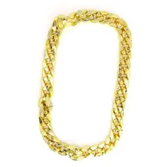 Rapper Gold Chain Accessory - 90s Hip Hop Fake Gold Costume Necklace - 1 Piece