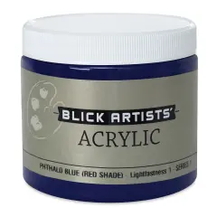 Blick Artists' Acrylic - Phthalo Blue (Red Shade), 16 oz jar