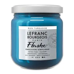 Lefranc & Bourgeois Flashe Vinyl Paint - Turquoise Blue, 400 ml jar