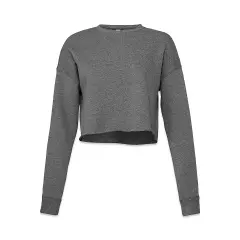 Bella Canvas Cropped Crew Fleece - Deep Heather, Small
