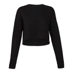 Bella Canvas Cropped Crew Fleece - Black, Small